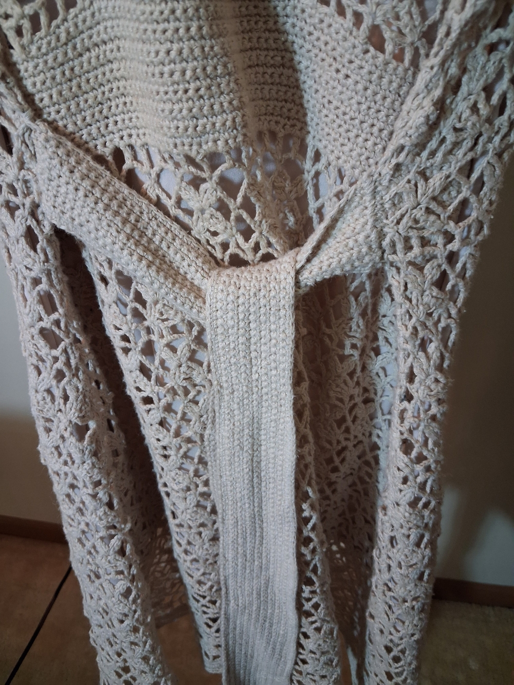 Cami Crochet V-Neck Overlay Dress in Cream - Picture 6 of 13